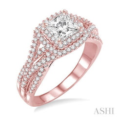 5/8 ctw Diamond Semi-mount Engagement Ring in 14K Rose Gold 5/8 ctw Diamond Semi-mount Engagement Ring in 14K Rose Gold