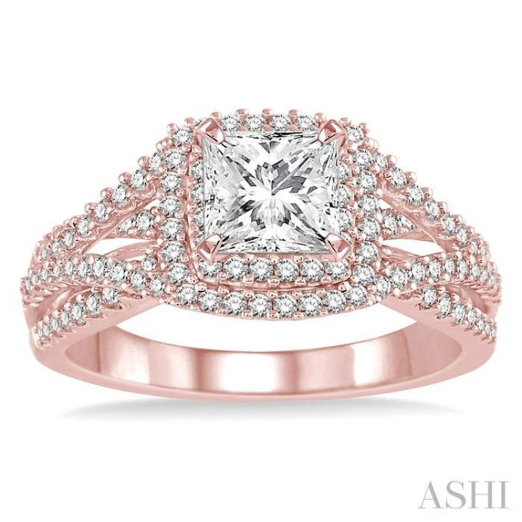 5/8 ctw Diamond Semi-mount Engagement Ring in 14K Rose Gold 5/8 ctw Diamond Semi-mount Engagement Ring in 14K Rose Gold