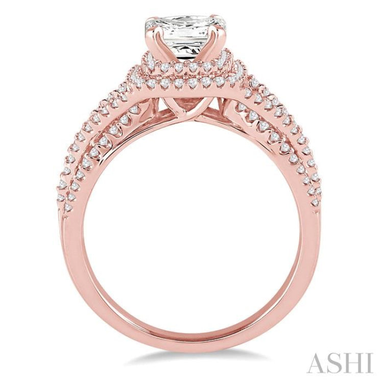 5/8 ctw Diamond Semi-mount Engagement Ring in 14K Rose Gold 5/8 ctw Diamond Semi-mount Engagement Ring in 14K Rose Gold