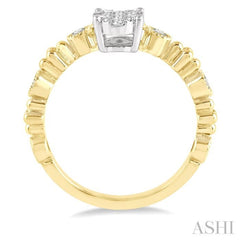 1/3 ctw Oval Shape Accentuated Shank Lovebright Diamond Cluster Ring in 14K Yellow and White Gold 1/3 ctw Oval Shape Accentuated Shank Lovebright Diamond Cluster Ring in 14K Yellow and White Gold