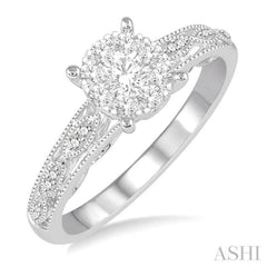1/3 ctw Round Cut Diamond Lovebright Engagement Ring in 14K White Gold 1/3 ctw Round Cut Diamond Lovebright Engagement Ring in 14K White Gold