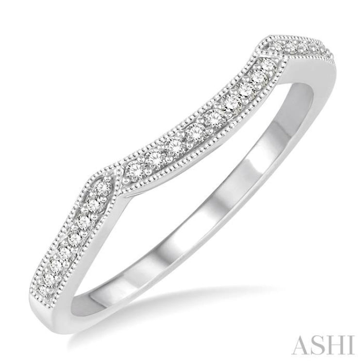 1/6 ctw Round Cut Diamond Wedding Band in 14K White Gold 1/6 ctw Round Cut Diamond Wedding Band in 14K White Gold