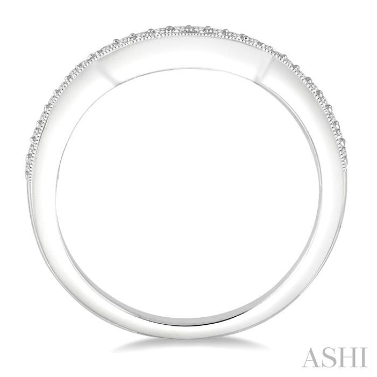 1/6 ctw Round Cut Diamond Wedding Band in 14K White Gold 1/6 ctw Round Cut Diamond Wedding Band in 14K White Gold