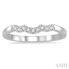 1/10 Ctw Waves Center Round Cut Diamond Wedding Band in 14K White Gold 1/10 Ctw Waves Center Round Cut Diamond Wedding Band in 14K White Gold