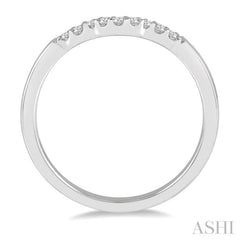 1/10 Ctw Waves Center Round Cut Diamond Wedding Band in 14K White Gold 1/10 Ctw Waves Center Round Cut Diamond Wedding Band in 14K White Gold
