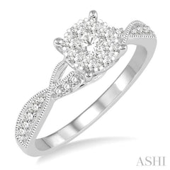 1/2 ctw Round Cut Diamond Lovebright Engagement Ring in 14K White Gold 1/2 ctw Round Cut Diamond Lovebright Engagement Ring in 14K White Gold