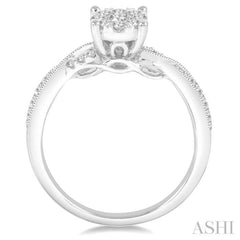 1/2 ctw Round Cut Diamond Lovebright Engagement Ring in 14K White Gold 1/2 ctw Round Cut Diamond Lovebright Engagement Ring in 14K White Gold