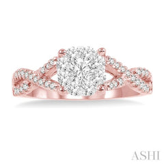 1/3 ctw Lovebright Round Cut Diamond Engagement Ring in 14K Rose and White Gold 1/3 ctw Lovebright Round Cut Diamond Engagement Ring in 14K Rose and White Gold