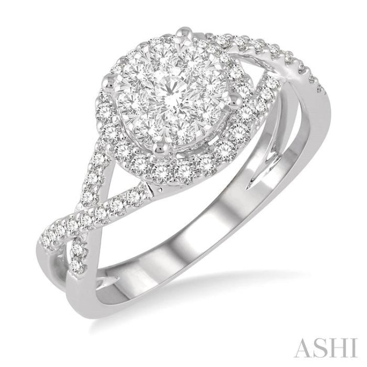3/4 ctw Lovebright Round Cut Diamond Engagement Ring in 14K White Gold 3/4 ctw Lovebright Round Cut Diamond Engagement Ring in 14K White Gold