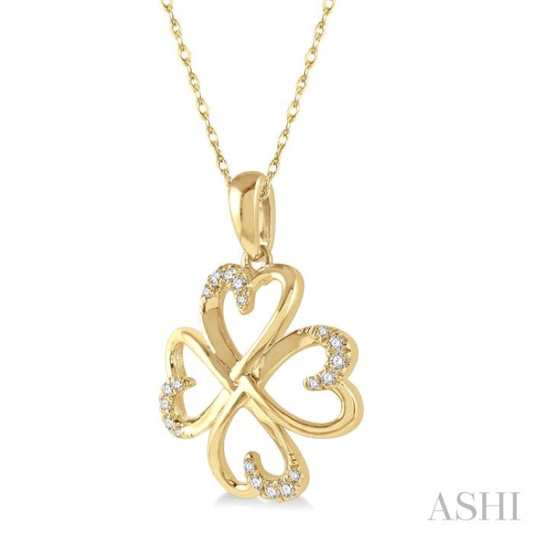 1/10 Ctw Infinity Heart Round Cut Diamond Pendant With Chain in 10K Yellow Gold 1/10 Ctw Infinity Heart Round Cut Diamond Pendant With Chain in 10K Yellow Gold