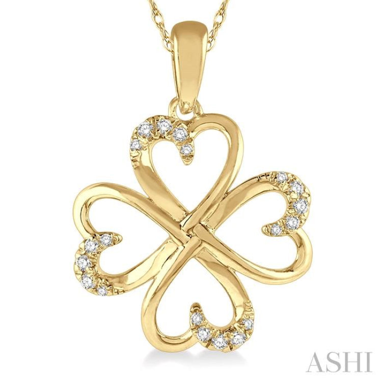 1/10 Ctw Infinity Heart Round Cut Diamond Pendant With Chain in 10K Yellow Gold 1/10 Ctw Infinity Heart Round Cut Diamond Pendant With Chain in 10K Yellow Gold