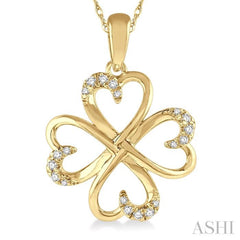 1/10 Ctw Infinity Heart Round Cut Diamond Pendant With Chain in 10K Yellow Gold 1/10 Ctw Infinity Heart Round Cut Diamond Pendant With Chain in 10K Yellow Gold
