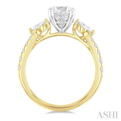3/8 Ctw Marquise and Round Cut Diamond Semi-Mount Engagement Ring in 14K Yellow and White Gold 3/8 Ctw Marquise and Round Cut Diamond Semi-Mount Engagement Ring in 14K Yellow and White Gold