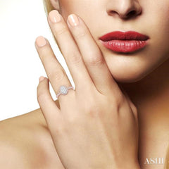 1/2 ctw Oval Shape Diamond Lovebright Ring in 14K Rose and White Gold 1/2 ctw Oval Shape Diamond Lovebright Ring in 14K Rose and White Gold