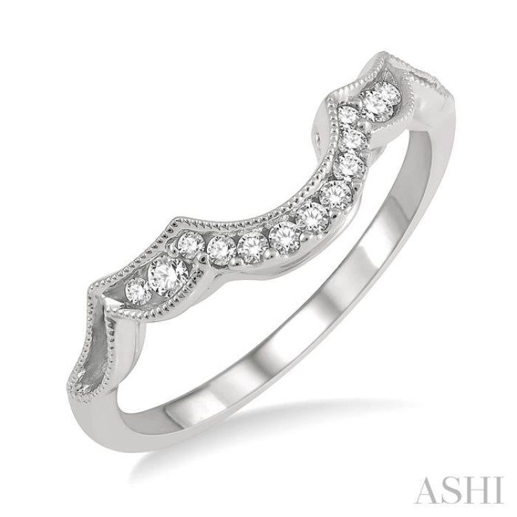 1/8 Ctw Round Cut Diamond Wedding Band in 14K White Gold 1/8 Ctw Round Cut Diamond Wedding Band in 14K White Gold