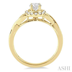 1/2 ctw Diamond Engagement Ring with 1/5 ct Round Cut Center Stone in 14K Yellow Gold 1/2 ctw Diamond Engagement Ring with 1/5 ct Round Cut Center Stone in 14K Yellow Gold
