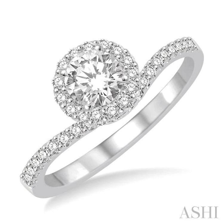 1/3 ctw Diamond Semi-mount Engagement Ring in 14K White Gold 1/3 ctw Diamond Semi-mount Engagement Ring in 14K White Gold