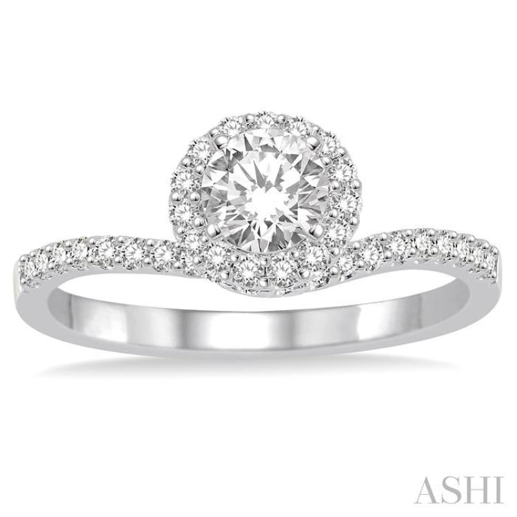1/3 ctw Diamond Semi-mount Engagement Ring in 14K White Gold 1/3 ctw Diamond Semi-mount Engagement Ring in 14K White Gold