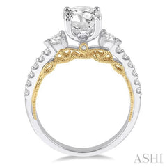 1/2 ctw Diamond Semi-Mount Engagement Ring in 14K White and Yellow Gold 1/2 ctw Diamond Semi-Mount Engagement Ring in 14K White and Yellow Gold