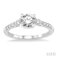 3/8 Ctw Circular Shape Pear & Round Cut Diamond Semi-Mount Engagement Ring in 14K White Gold 3/8 Ctw Circular Shape Pear & Round Cut Diamond Semi-Mount Engagement Ring in 14K White Gold
