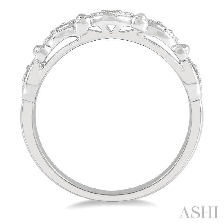 1/20 Ctw Diamond Shape Mount Round Cut Diamond Wedding Band in 14K White Gold 1/20 Ctw Diamond Shape Mount Round Cut Diamond Wedding Band in 14K White Gold