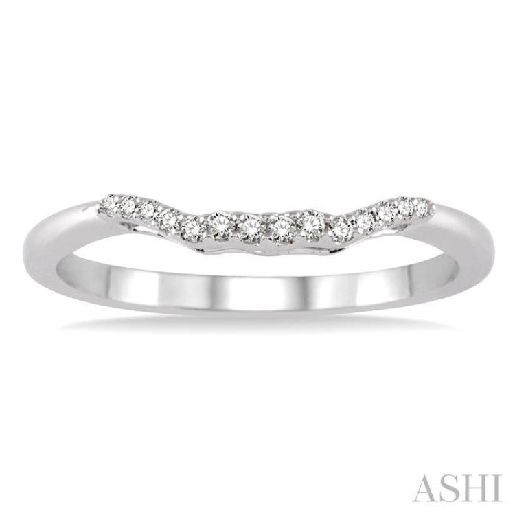 1/10 ctw Round Cut Diamond Wedding Band in 14K White Gold 1/10 ctw Round Cut Diamond Wedding Band in 14K White Gold