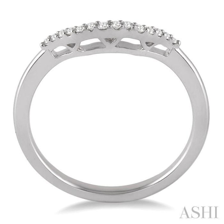 1/10 ctw Round Cut Diamond Wedding Band in 14K White Gold 1/10 ctw Round Cut Diamond Wedding Band in 14K White Gold