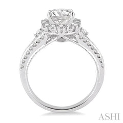 3/4 Ctw Diamond Semi-mount Engagement Ring in 14K White Gold 3/4 Ctw Diamond Semi-mount Engagement Ring in 14K White Gold
