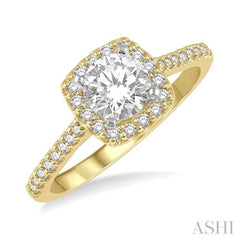 3/8 ctw Diamond Ladies Engagement Ring with 1/4 Ct Round Cut Center Stone in 14K Yellow and White Gold 3/8 ctw Diamond Ladies Engagement Ring with 1/4 Ct Round Cut Center Stone in 14K Yellow and White Gold