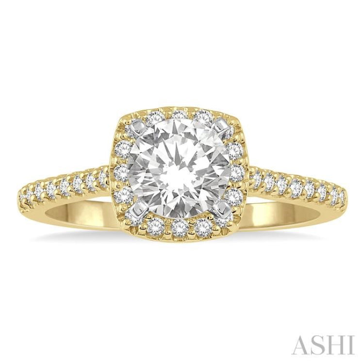 3/8 ctw Diamond Ladies Engagement Ring with 1/4 Ct Round Cut Center Stone in 14K Yellow and White Gold 3/8 ctw Diamond Ladies Engagement Ring with 1/4 Ct Round Cut Center Stone in 14K Yellow and White Gold
