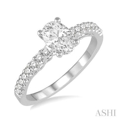 1/4 Ctw Oval Shape Semi-Mount Diamond Engagement Ring in 14K White Gold 1/4 Ctw Oval Shape Semi-Mount Diamond Engagement Ring in 14K White Gold