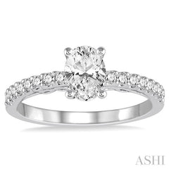 1/4 Ctw Oval Shape Semi-Mount Diamond Engagement Ring in 14K White Gold 1/4 Ctw Oval Shape Semi-Mount Diamond Engagement Ring in 14K White Gold