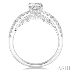 1/4 Ctw Oval Shape Semi-Mount Diamond Engagement Ring in 14K White Gold 1/4 Ctw Oval Shape Semi-Mount Diamond Engagement Ring in 14K White Gold