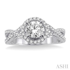 1/3 ctw Round Cut Diamond Semi-Mount Engagement Ring in 14K White Gold 1/3 ctw Round Cut Diamond Semi-Mount Engagement Ring in 14K White Gold