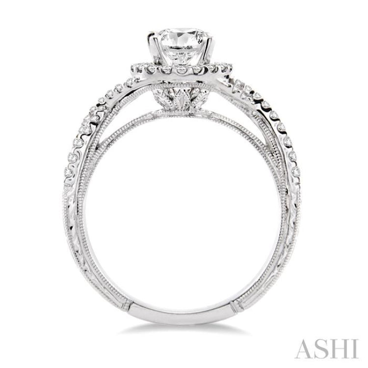 1/3 ctw Round Cut Diamond Semi-Mount Engagement Ring in 14K White Gold 1/3 ctw Round Cut Diamond Semi-Mount Engagement Ring in 14K White Gold