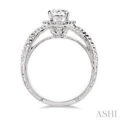 1/3 ctw Round Cut Diamond Semi-Mount Engagement Ring in 14K White Gold 1/3 ctw Round Cut Diamond Semi-Mount Engagement Ring in 14K White Gold
