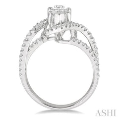 5/8 Ctw Marquise Shape Split Bypass Shank Round Cut Diamond Semi-Mount Engagement Ring in 14K White Gold 5/8 Ctw Marquise Shape Split Bypass Shank Round Cut Diamond Semi-Mount Engagement Ring in 14K White Gold