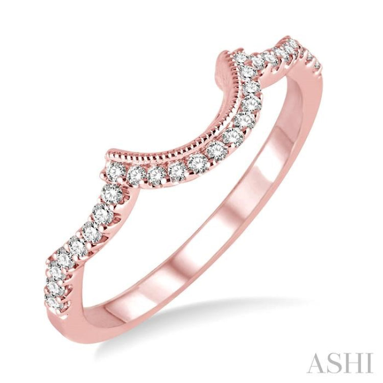 1/6 Ctw Round Cut Diamond Wedding Band in 14K Rose Gold 1/6 Ctw Round Cut Diamond Wedding Band in 14K Rose Gold