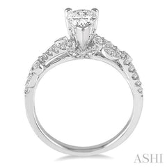 1/3 ctw Round Diamond Pear Shape Semi-Mount Engagement Ring in 14K White Gold 1/3 ctw Round Diamond Pear Shape Semi-Mount Engagement Ring in 14K White Gold