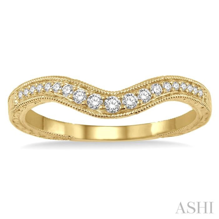 1/6 ctw Round Cut Diamond Matching Wedding Band in 14K Yellow Gold 1/6 ctw Round Cut Diamond Matching Wedding Band in 14K Yellow Gold