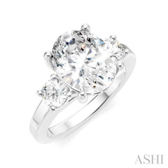 1/2 Ctw Tri-Mount Past, Present and Future Oval Shape Center Round Cut Diamond Semi-Mount Engagement Ring in 14K White Gold 1/2 Ctw Tri-Mount Past, Present and Future Oval Shape Center Round Cut Diamond Semi-Mount Engagement Ring in 14K White Gold