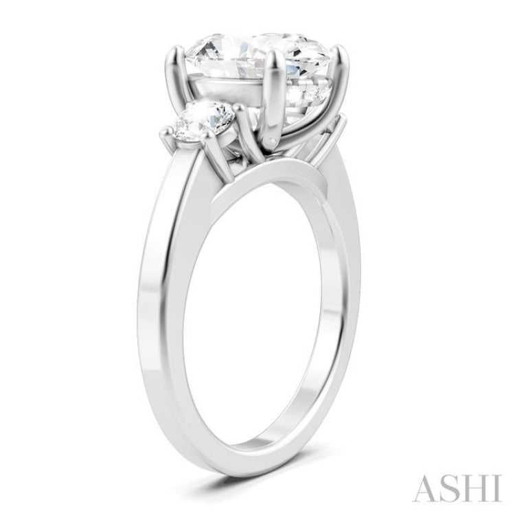 1/2 Ctw Tri-Mount Past, Present and Future Oval Shape Center Round Cut Diamond Semi-Mount Engagement Ring in 14K White Gold 1/2 Ctw Tri-Mount Past, Present and Future Oval Shape Center Round Cut Diamond Semi-Mount Engagement Ring in 14K White Gold