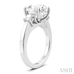 1/2 Ctw Tri-Mount Past, Present and Future Oval Shape Center Round Cut Diamond Semi-Mount Engagement Ring in 14K White Gold 1/2 Ctw Tri-Mount Past, Present and Future Oval Shape Center Round Cut Diamond Semi-Mount Engagement Ring in 14K White Gold