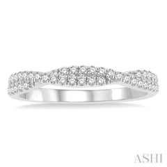 1/4 Ctw Twisted Round Cut Diamond Wedding Band in 14K White Gold 1/4 Ctw Twisted Round Cut Diamond Wedding Band in 14K White Gold