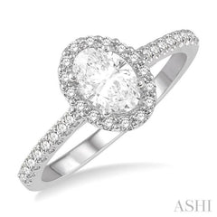 1/4 Ctw Oval Shape Semi-Mount Diamond Engagement Ring in 14K White Gold 1/4 Ctw Oval Shape Semi-Mount Diamond Engagement Ring in 14K White Gold