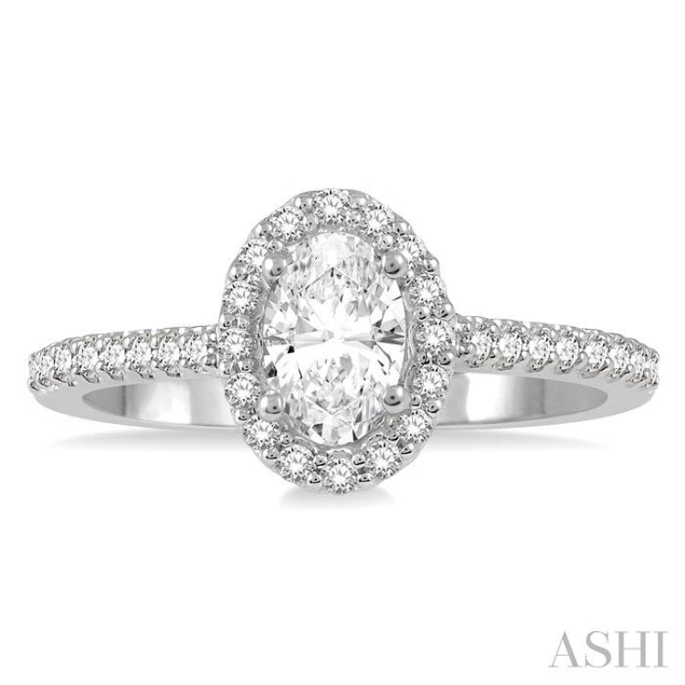 1/4 Ctw Oval Shape Semi-Mount Diamond Engagement Ring in 14K White Gold 1/4 Ctw Oval Shape Semi-Mount Diamond Engagement Ring in 14K White Gold