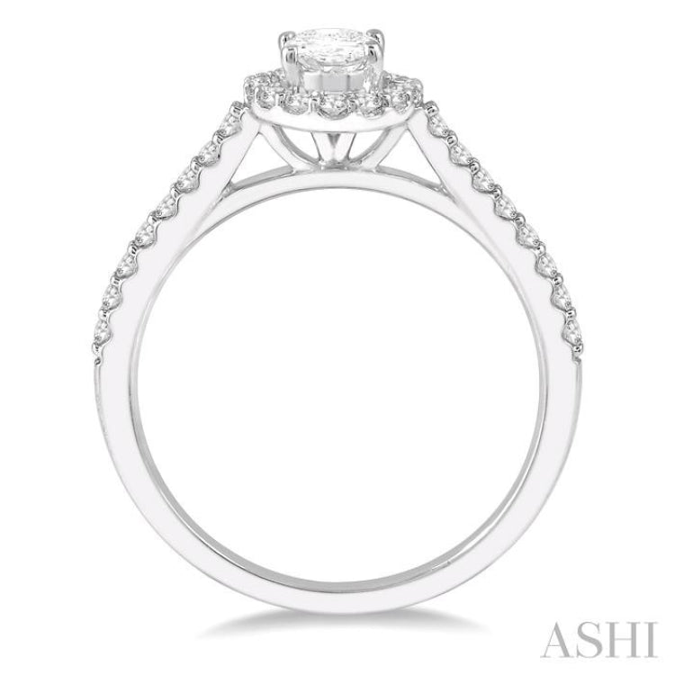 1/4 Ctw Oval Shape Semi-Mount Diamond Engagement Ring in 14K White Gold 1/4 Ctw Oval Shape Semi-Mount Diamond Engagement Ring in 14K White Gold