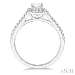1/4 Ctw Oval Shape Semi-Mount Diamond Engagement Ring in 14K White Gold 1/4 Ctw Oval Shape Semi-Mount Diamond Engagement Ring in 14K White Gold