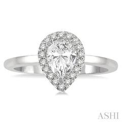 1/10 Ctw Round Cut Diamond Halo Semi-Mount Engagement Ring in 14K White Gold 1/10 Ctw Round Cut Diamond Halo Semi-Mount Engagement Ring in 14K White Gold