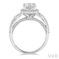 1/2 ctw Circular Center Criss-Cross Shank Round Cut Diamond Semi-Mount Engagement Ring in 14K White Gold 1/2 ctw Circular Center Criss-Cross Shank Round Cut Diamond Semi-Mount Engagement Ring in 14K White Gold